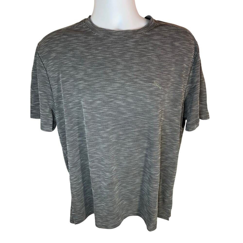 TOMMY BAHAMA PERFORMANCE TEE — Gray Tencel Poly Daily Crewneck Men's Large